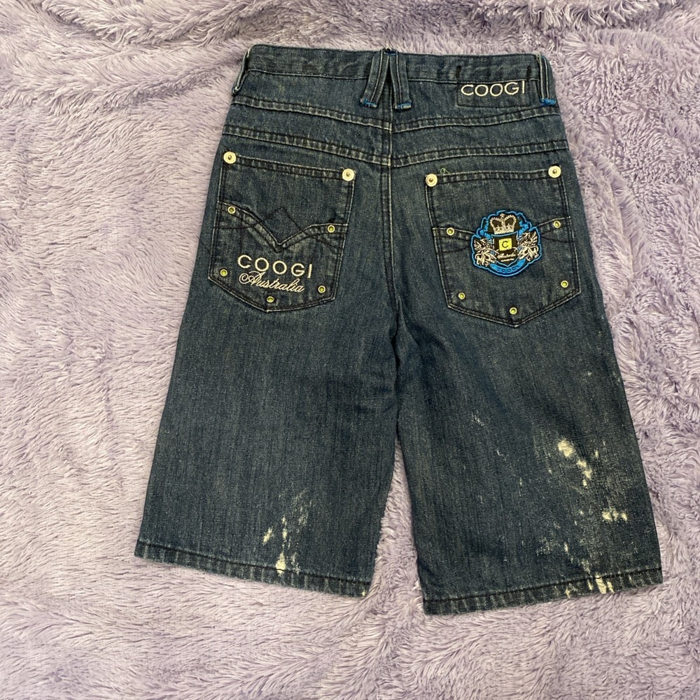 Vintage COOGI‎ Kids Boys Denim Blue Jean Shorts 7x Youth Distressed Australia